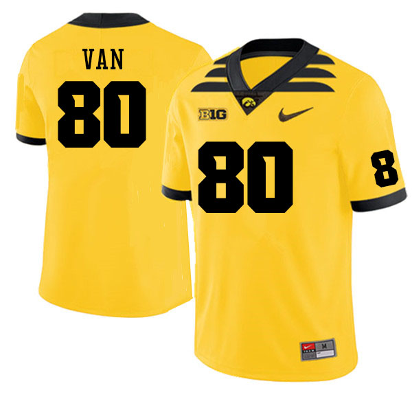 Men #80 Kyson Van Iowa Hawkeyes College Football Alternate Jerseys Sale-Gold